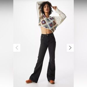 BDG Black Vintage Wash High-Waist Flare Jeans